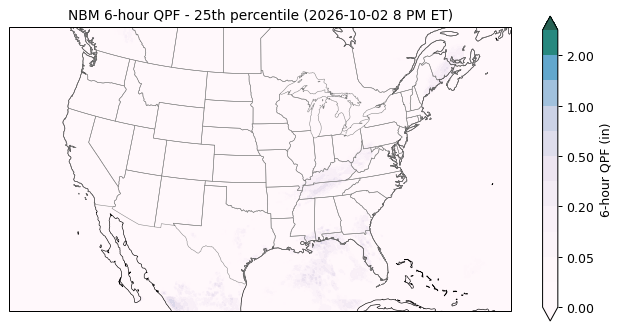 NBM 6-hour QPF 25