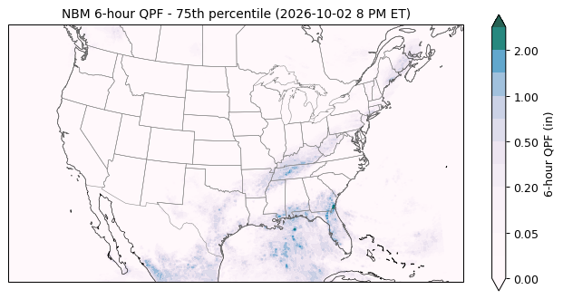 NBM 6-hour QPF 75